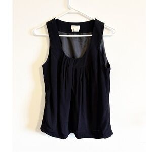 Kate‎ Spade Pleated Black Silk Sleeveless Blouse